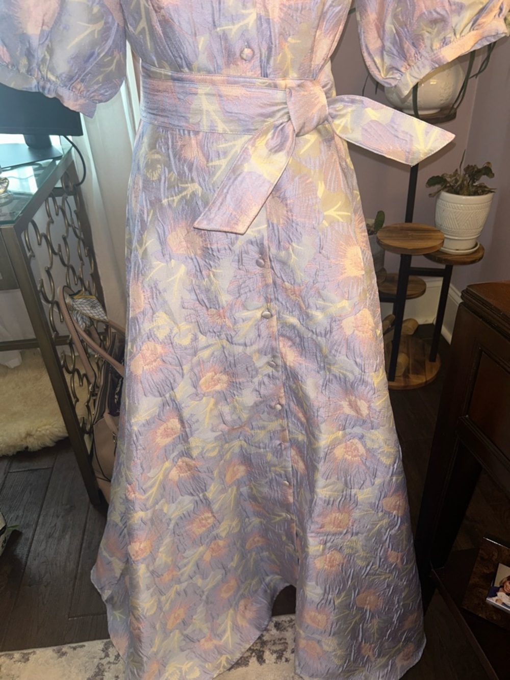Alley Glass-Charlotte Gown-Lavender Puff-Sleeve Maxi Dress - Picture 8 of 9